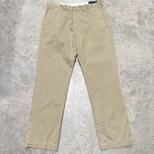 Polo Ralph Lauren Pants Men 38x34 Classic Fit Khaki Chino Flat Front Cotton Twil